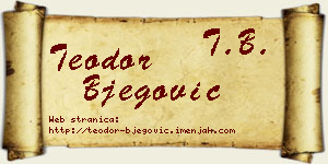 Teodor Bjegović vizit kartica